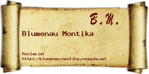 Blumenau Montika névjegykártya